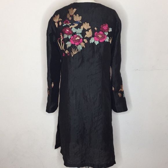 New Citron Embroidered Open Kimono M - Picture 4 of 6